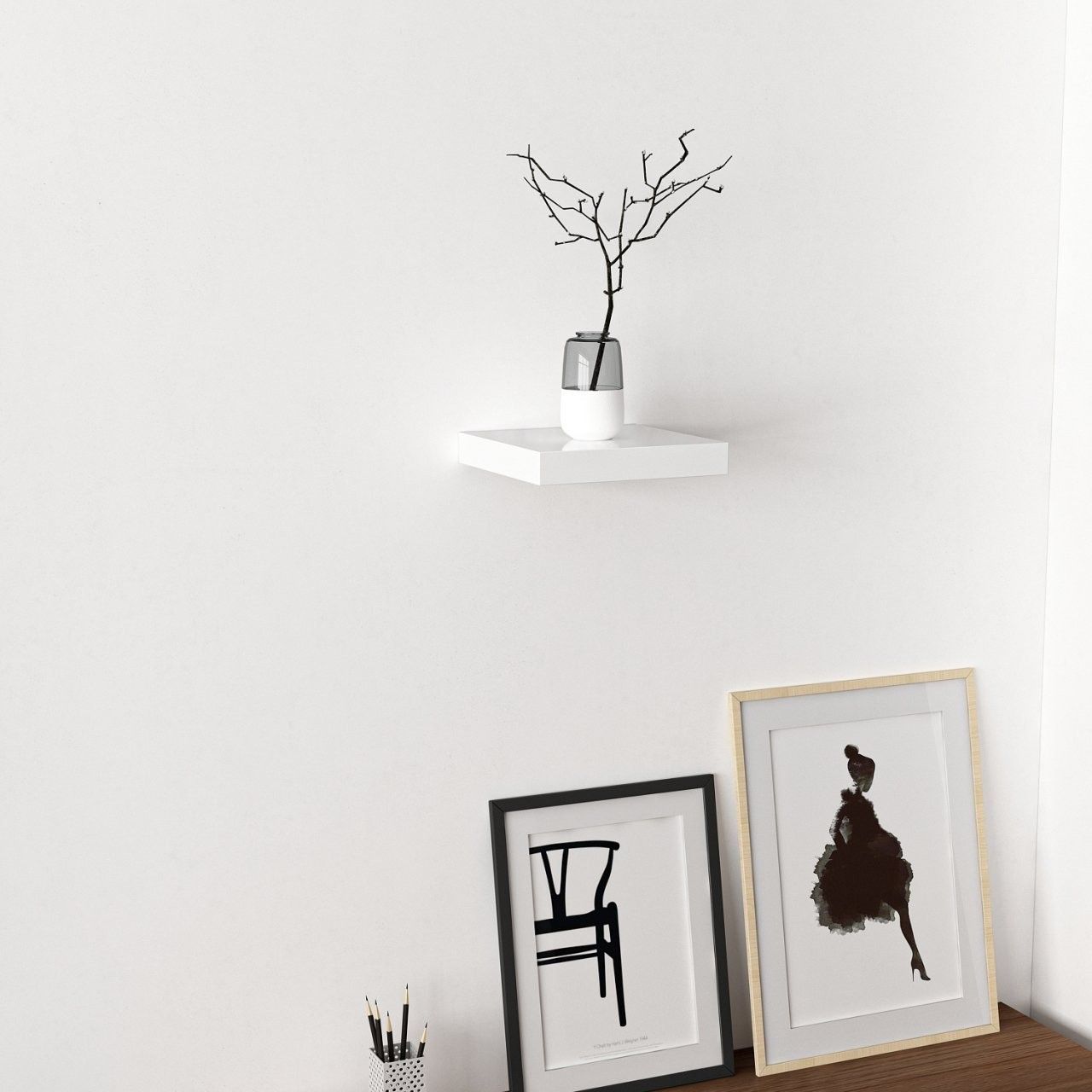 Etagère murale blanche à la mode - Woody Fashion
