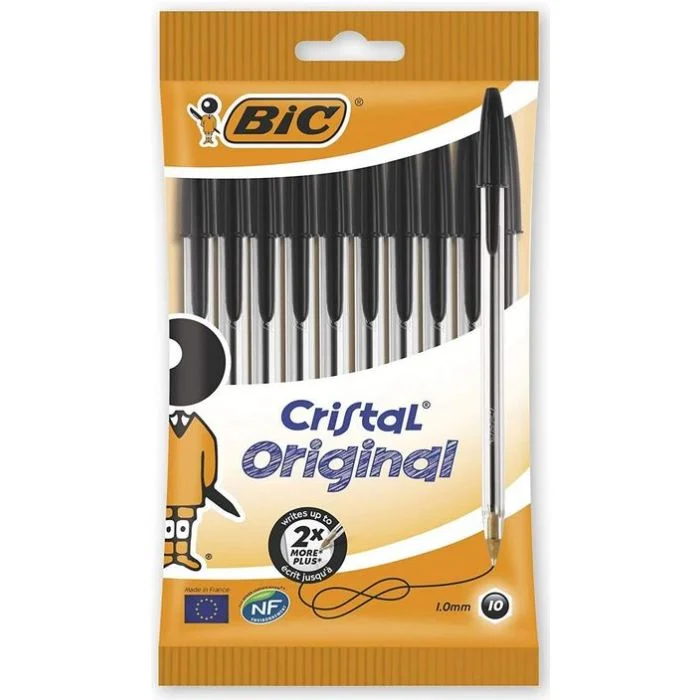 Stylo à bille Cristal Original - Encre Noire BIC Lot de 10