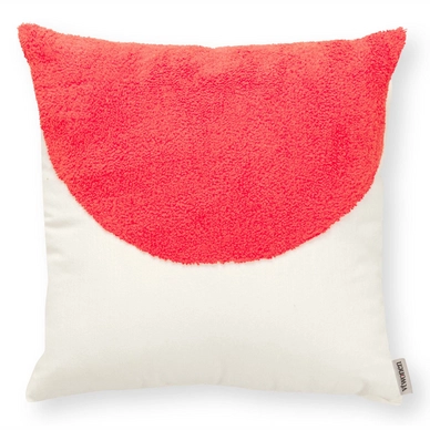 Coussin vtwonen Square Fluo Embroidered Half Moon Orange 45 x 45 cm