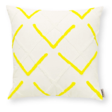 Coussin vtwonen Square Fluo Embroidered Abstract Yellow 45 x 45 cm