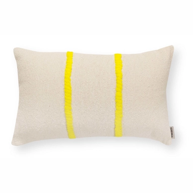 Coussin vtwonen Rectangular Fluo Embroided Stitch Yellow 50 x 30 cm
