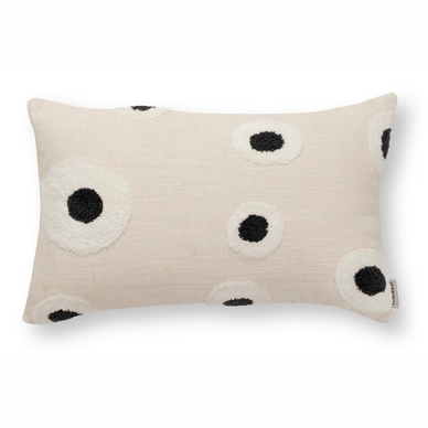 Coussin vtwonen Rectangular Embroided Black-White 50 x 30 cm