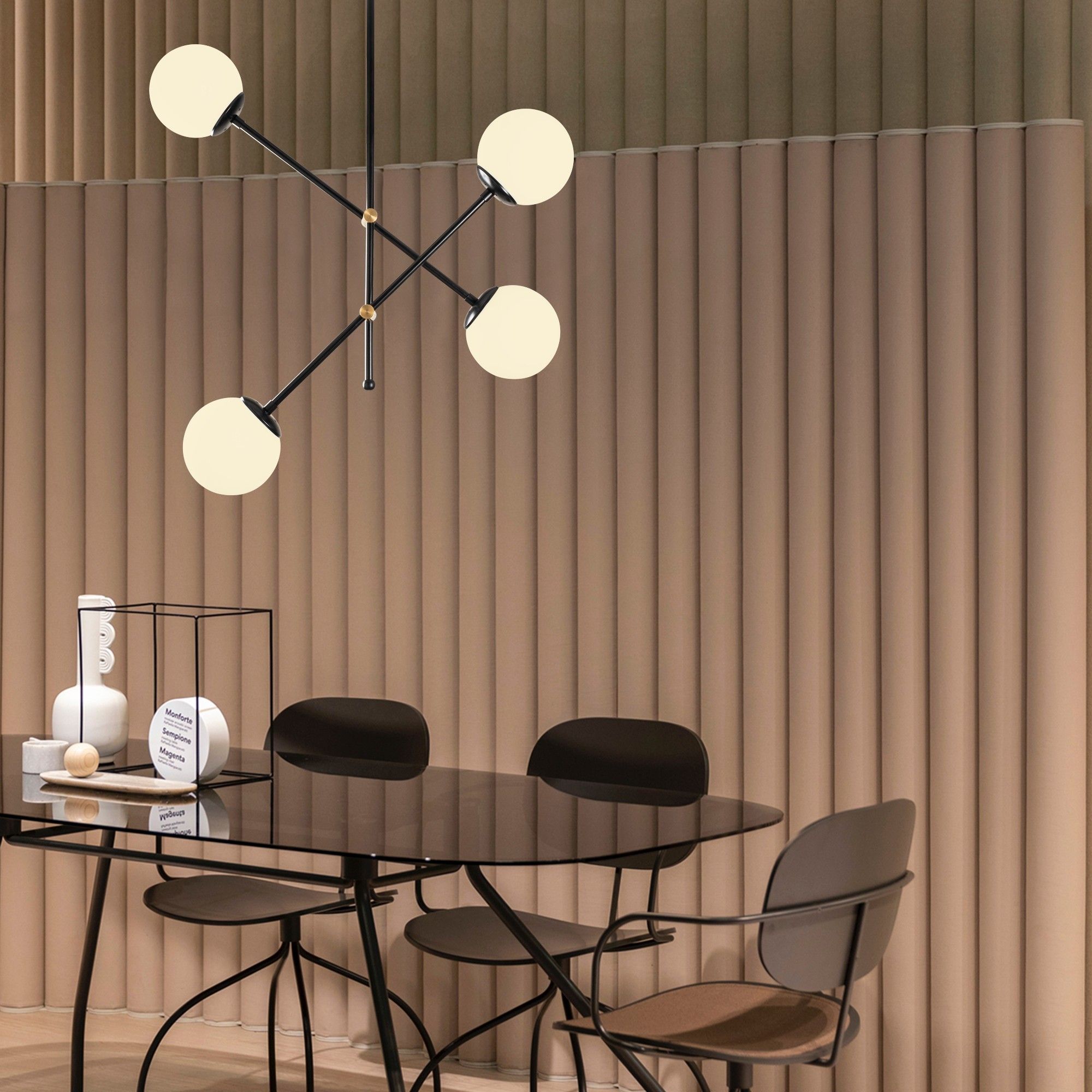 Lustre Sheen | 80x80 cm | 70 cm de hauteur | Noir