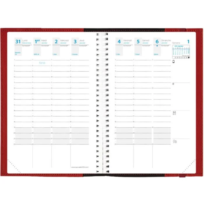 Agenda Semainier 2026 - 100 x 150 mm - Noir QUO VADIS Time et Life Pocket