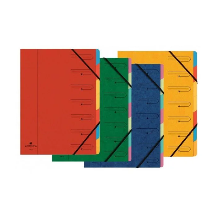 Trieur 7 compartiments avec élastiques - Assortiment EXACOMPTA