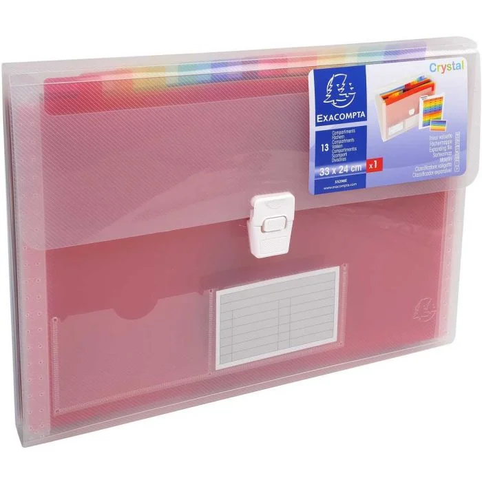 Trieur 13 compartiments - Blanc translucide EXACOMPTA Crystal