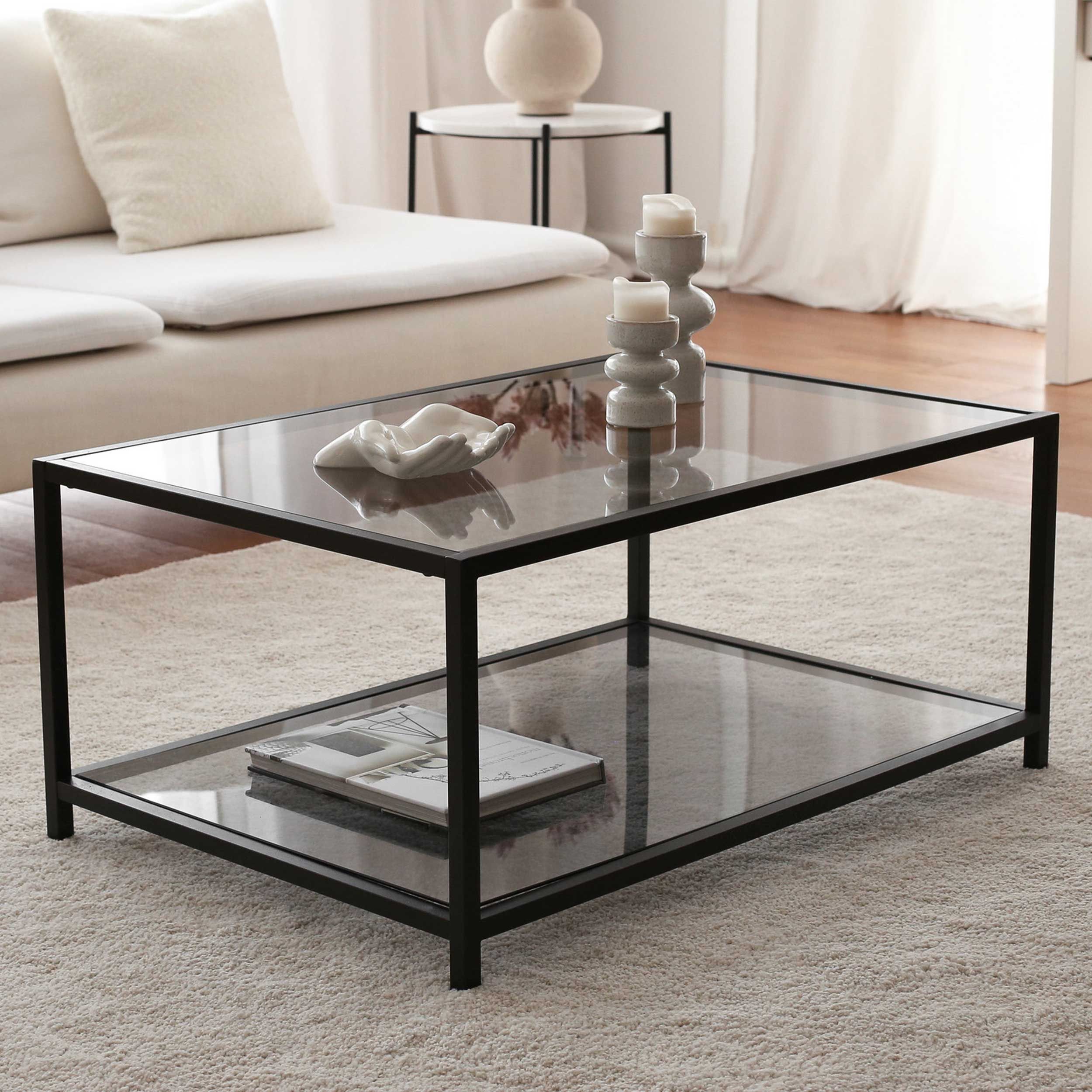 Astro Table basse | Structure en métal | Fumée, noir