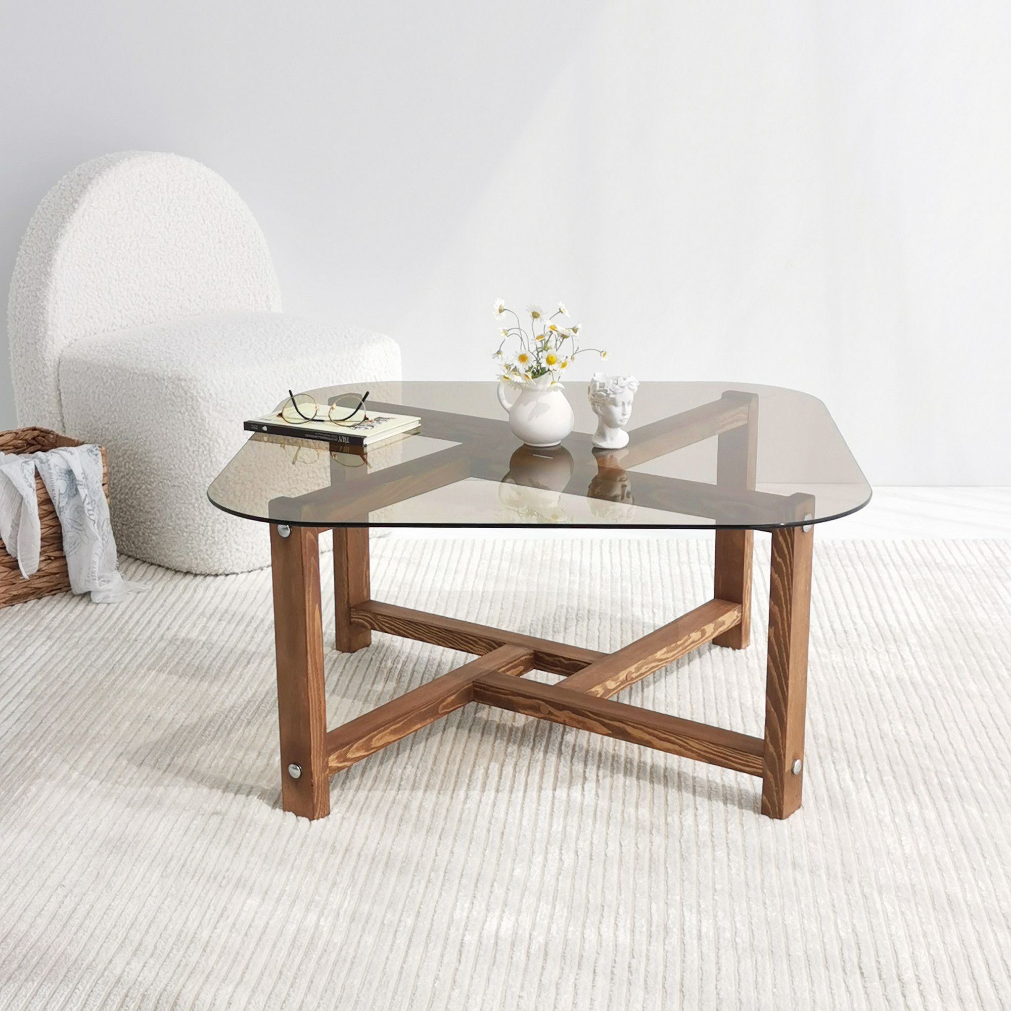 Zen Table basse | VERRE TREMPÉ | Chêne