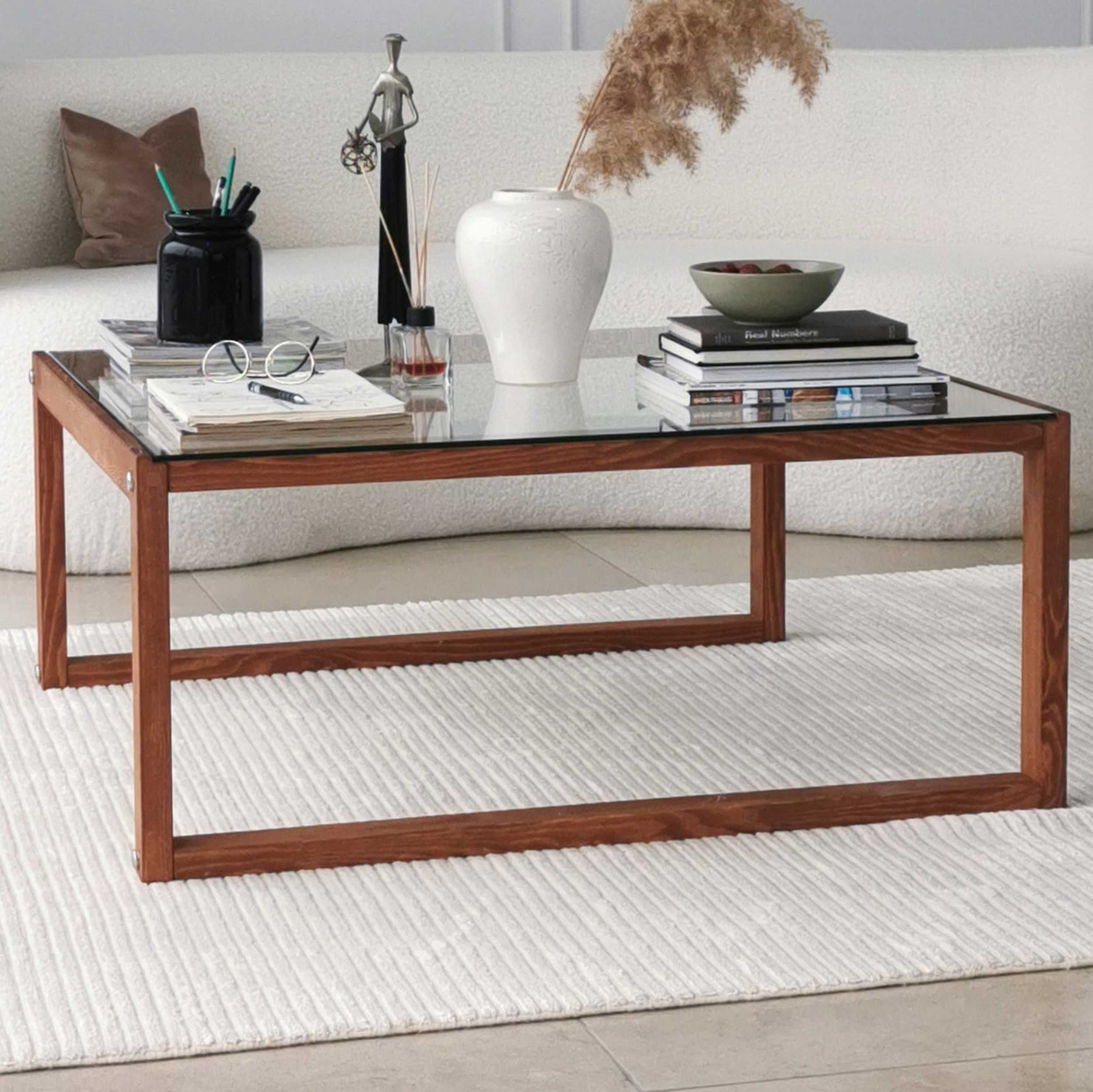 Via Table basse | VERRE TREMPÉ | Bois