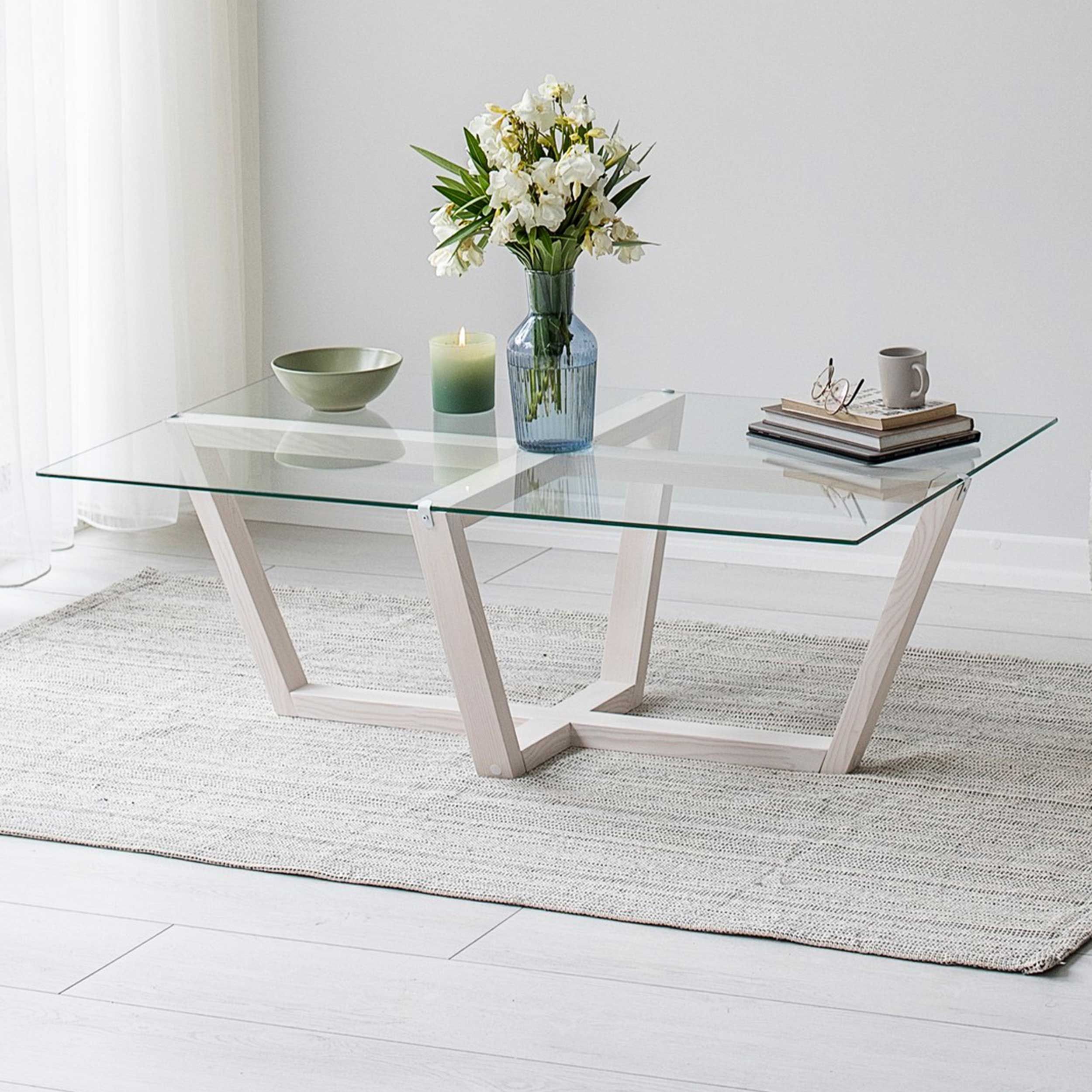 Amalfi Table basse | VERRE TREMPÉ | Blanc