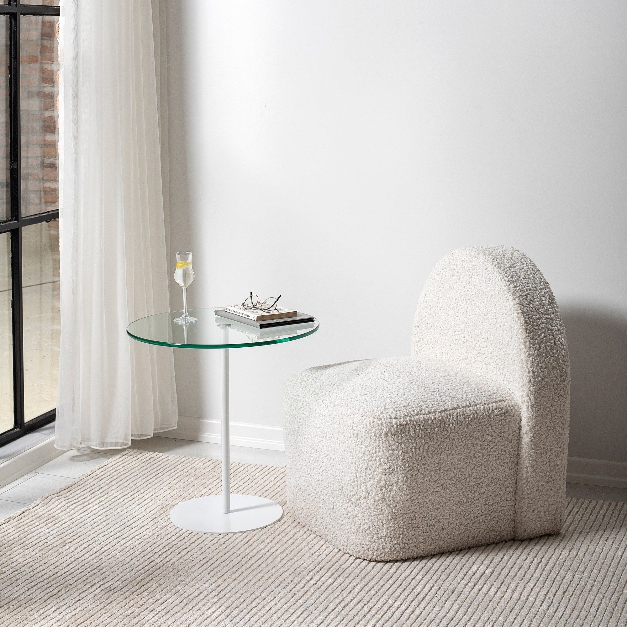 Chill Table d'appoint | Structure métallique | Blanc