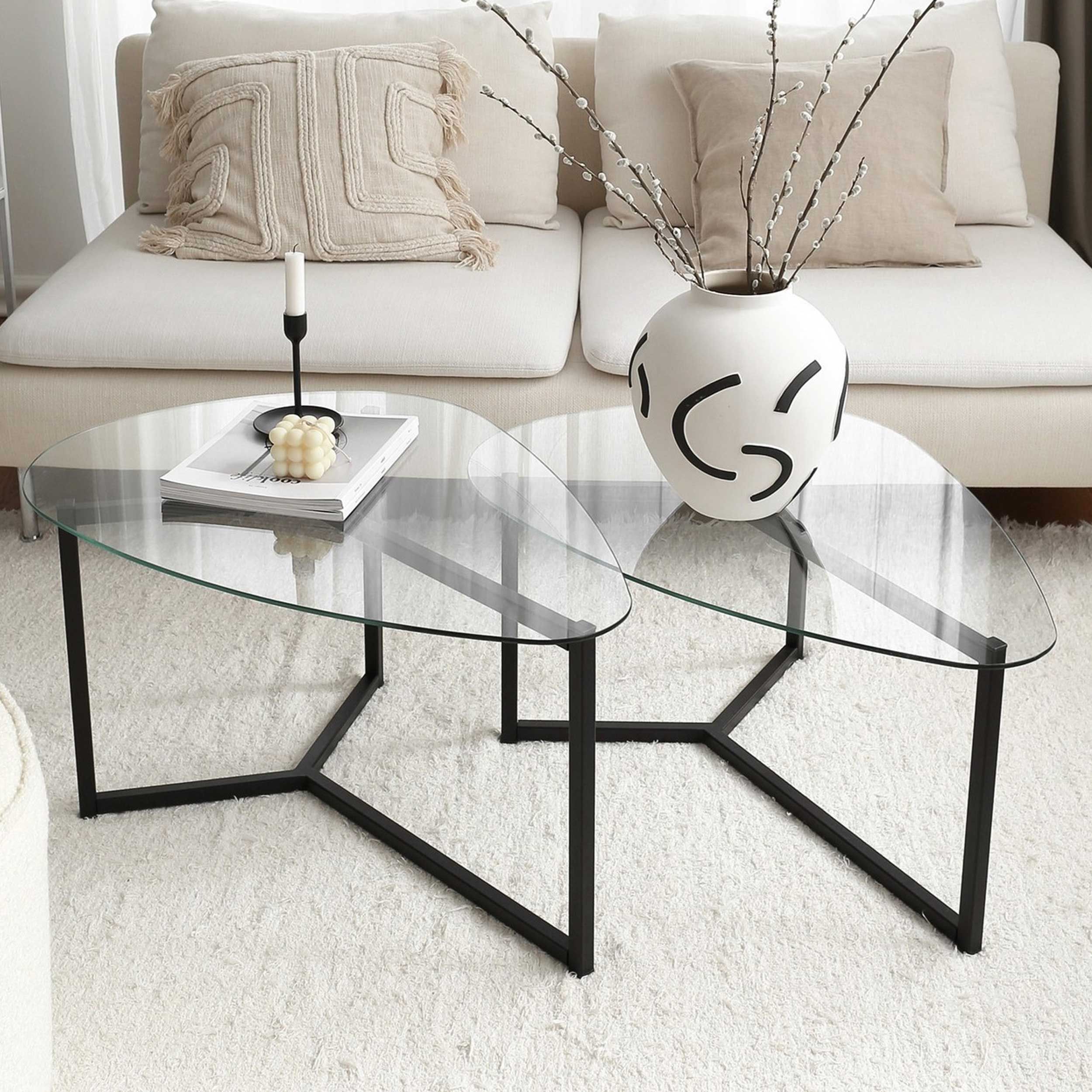 Bellisimo Ensemble de tables basses | Structure en métal | Noir mat