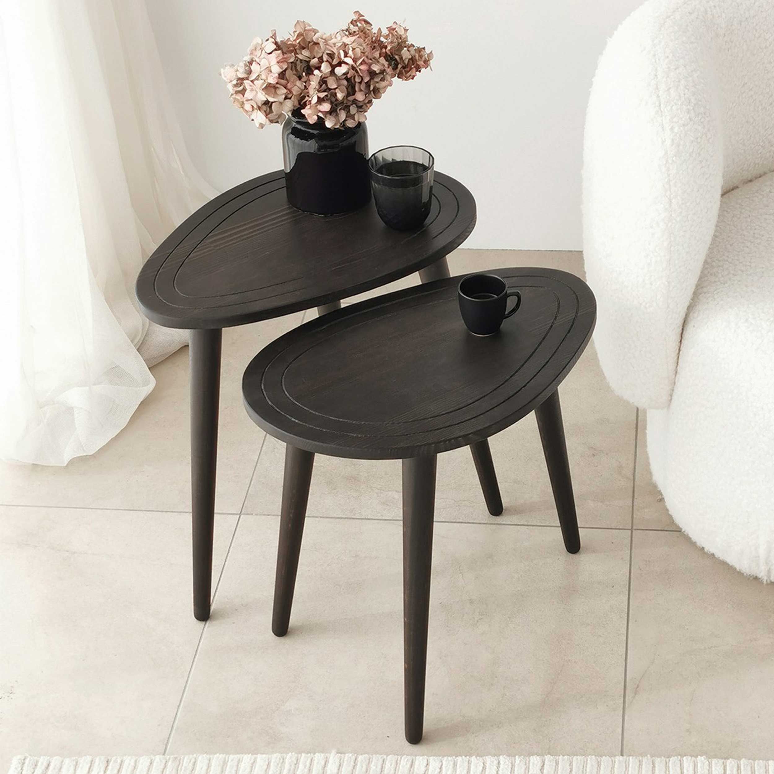 Ensemble de tables gigognes Woody Fashion (2pcs) - Anthracite