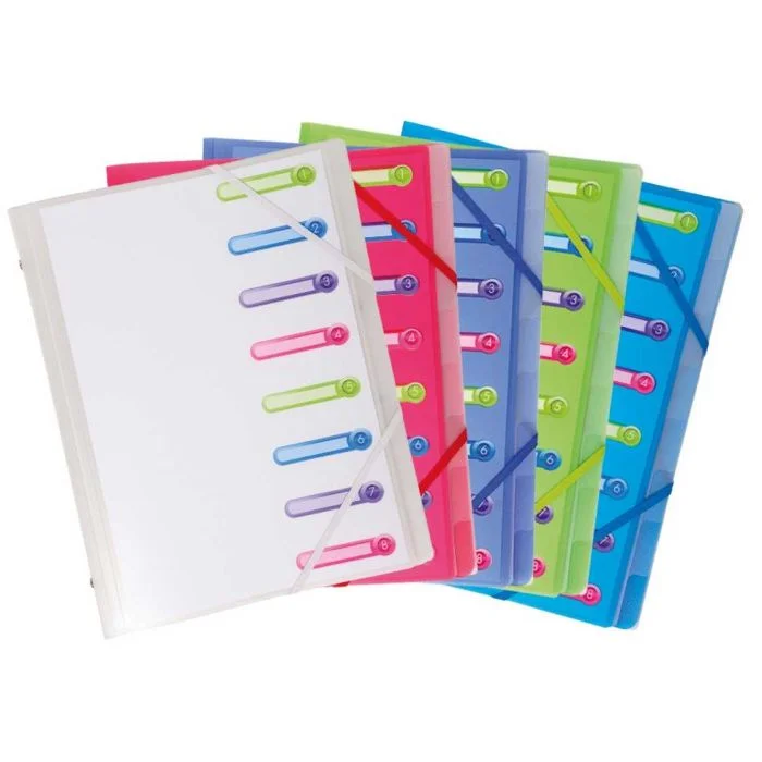 Trieur 8 compartiments avec élastiques Chromaline - Assortiment EXACOMPTA