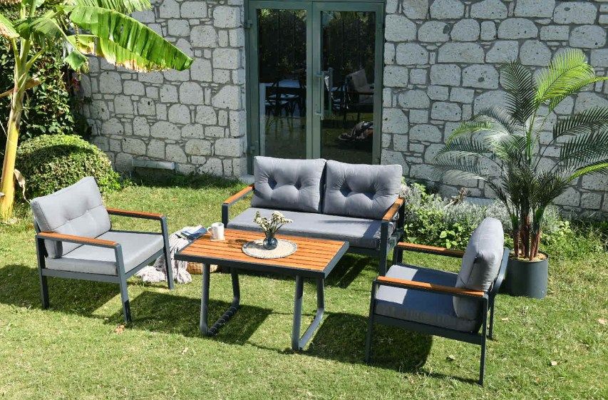 Woody Fashion Garden Lounge Set in Anthracite Grey (Ensemble de salon de jardin Woody Fashion en gris anthracite)