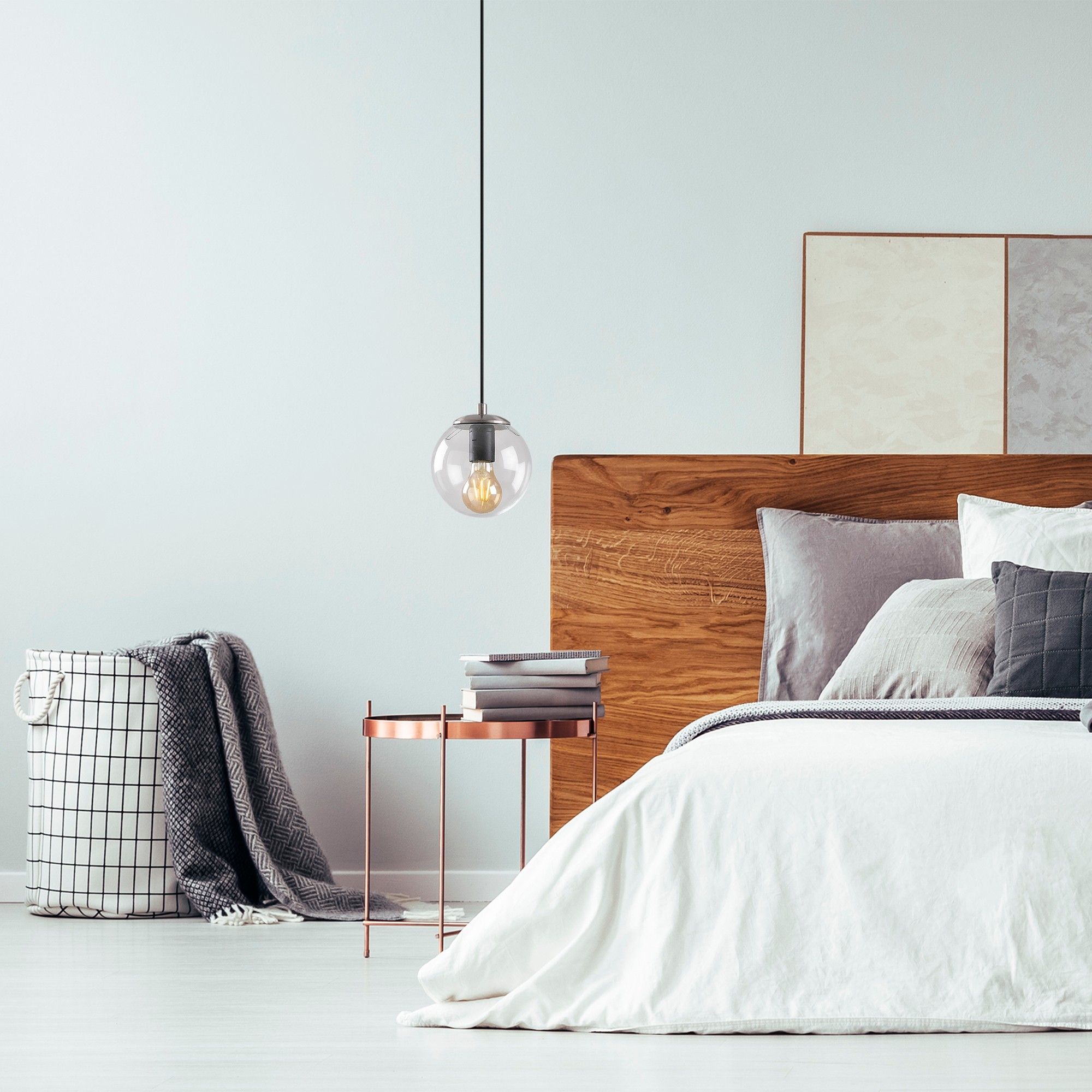 Tatum Glass Cap Chandelier | Silver | Adjustable Height