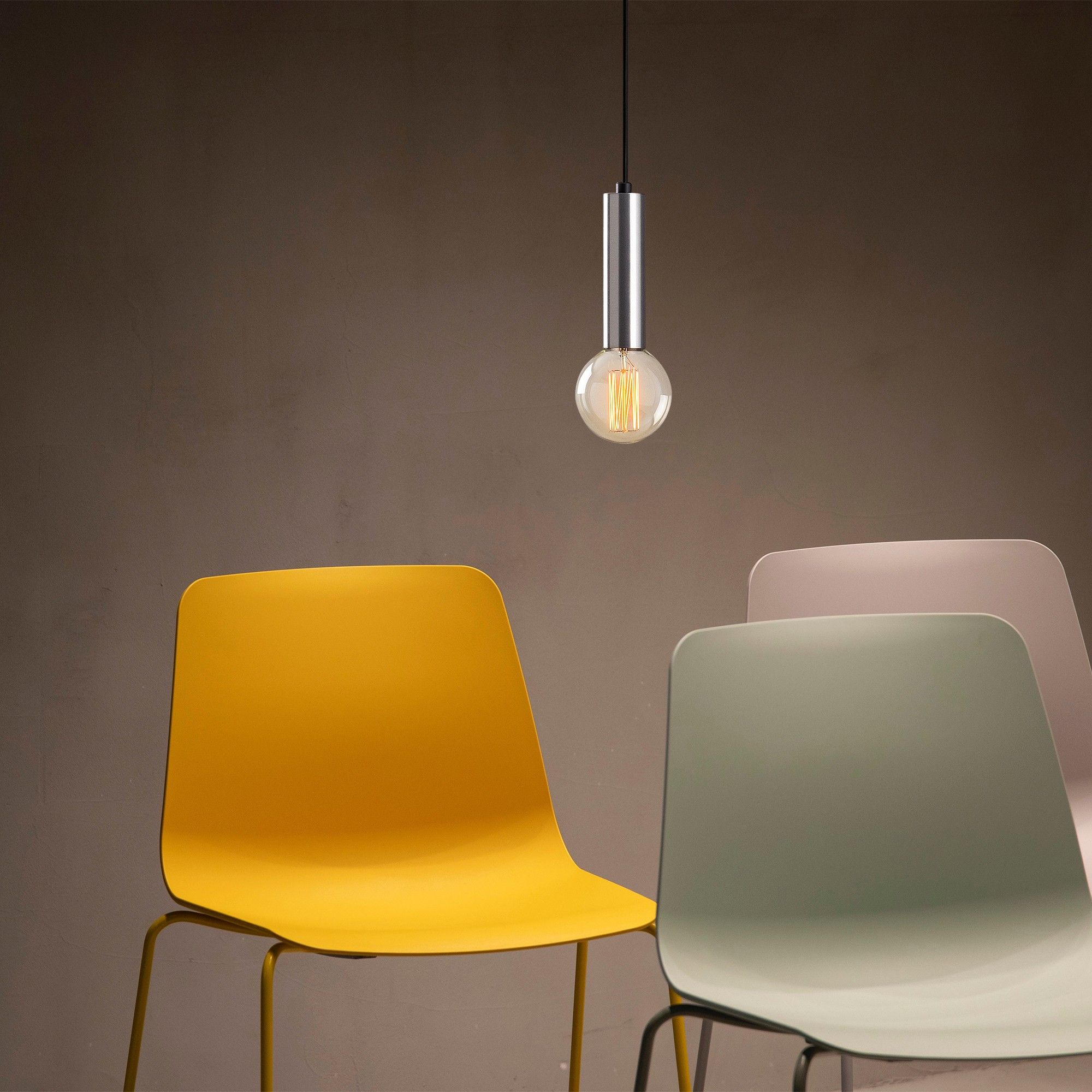 Lustre en métal Tatum | hauteur réglable | argenté