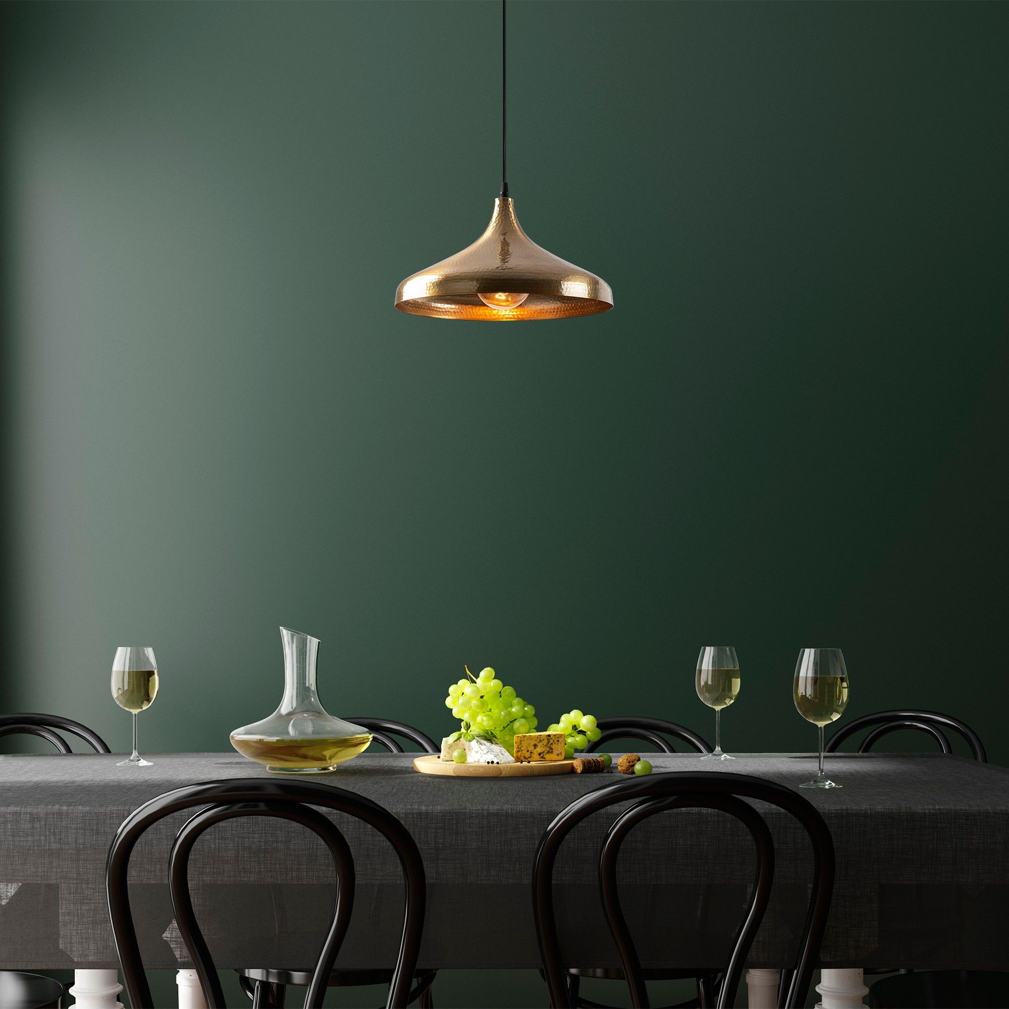 Tatum - Lustre en fer - Vintage - Hauteur réglable