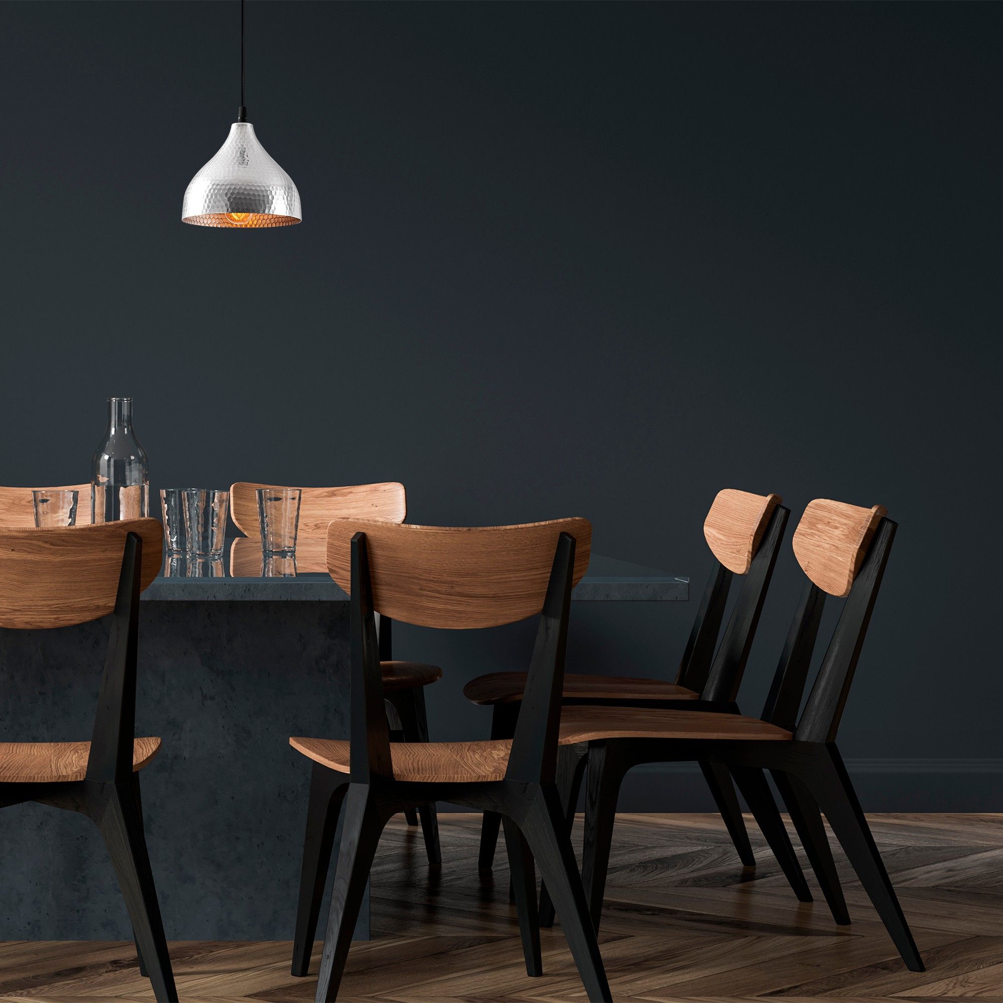 Lustre Tatum | 18x18 cm | 114 cm de hauteur | Corps en métal