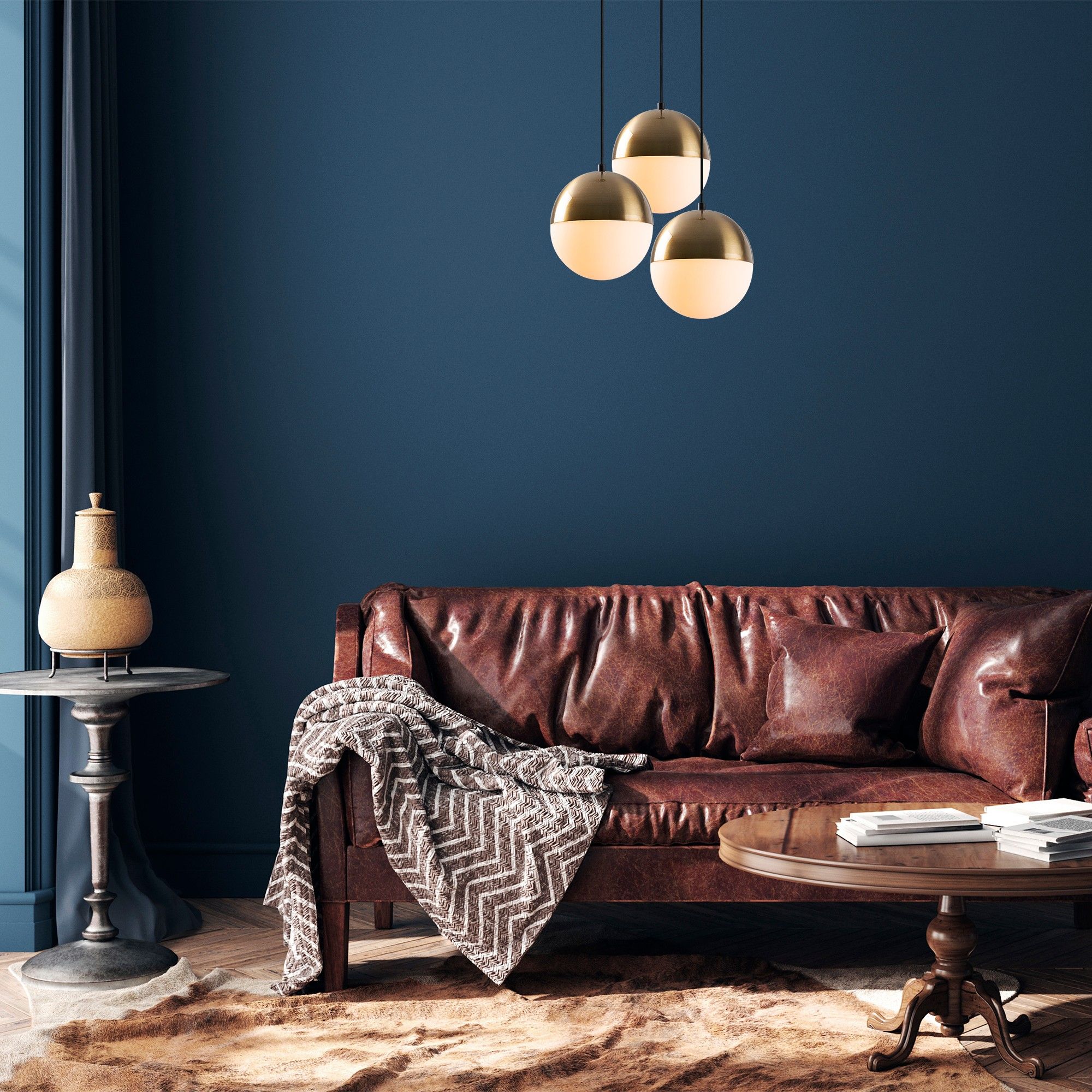 Tatum Chandelier | Blanc Vintage | Hauteur réglable