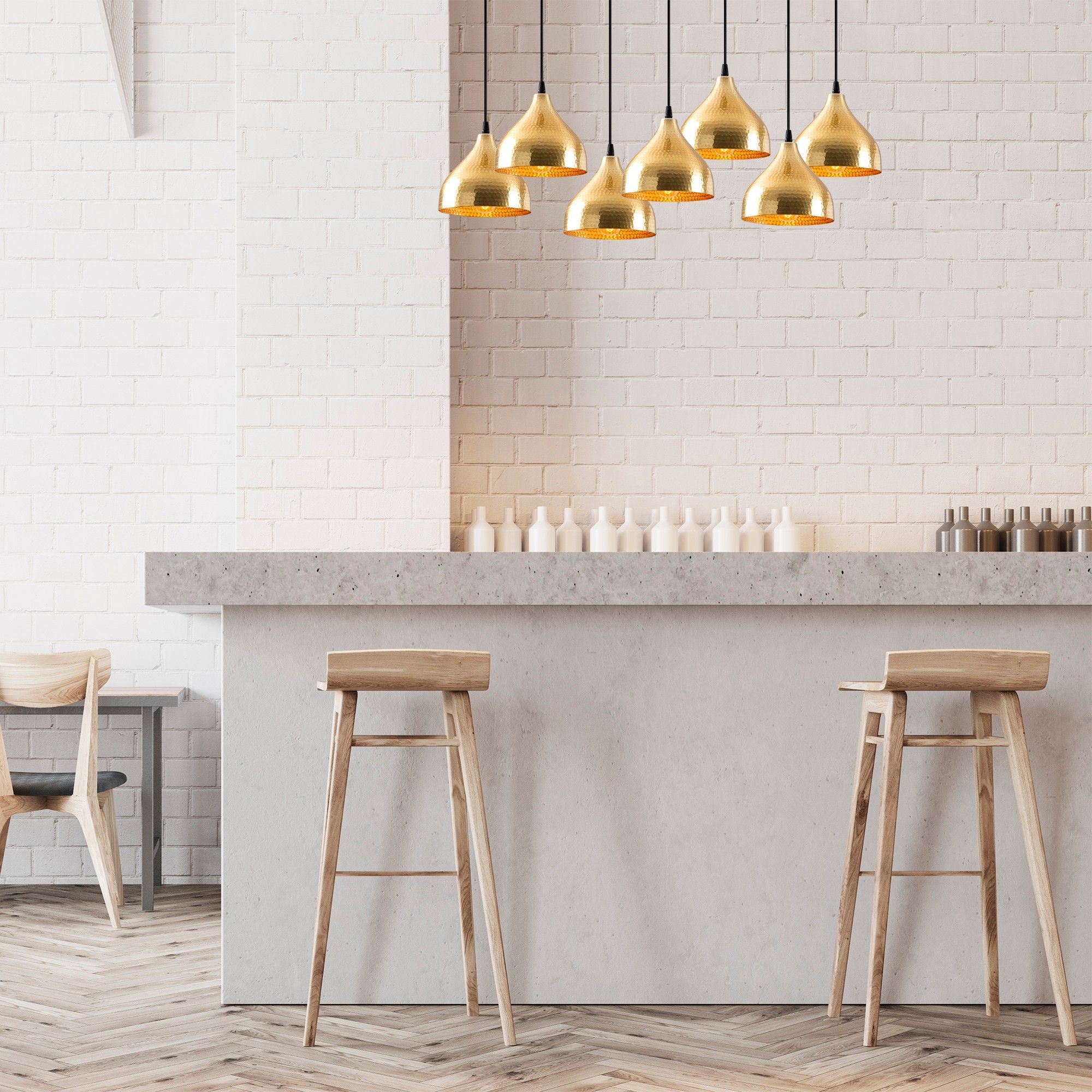 Tatum Chandelier | Métal | 88x40cm | Hauteur réglable | Or