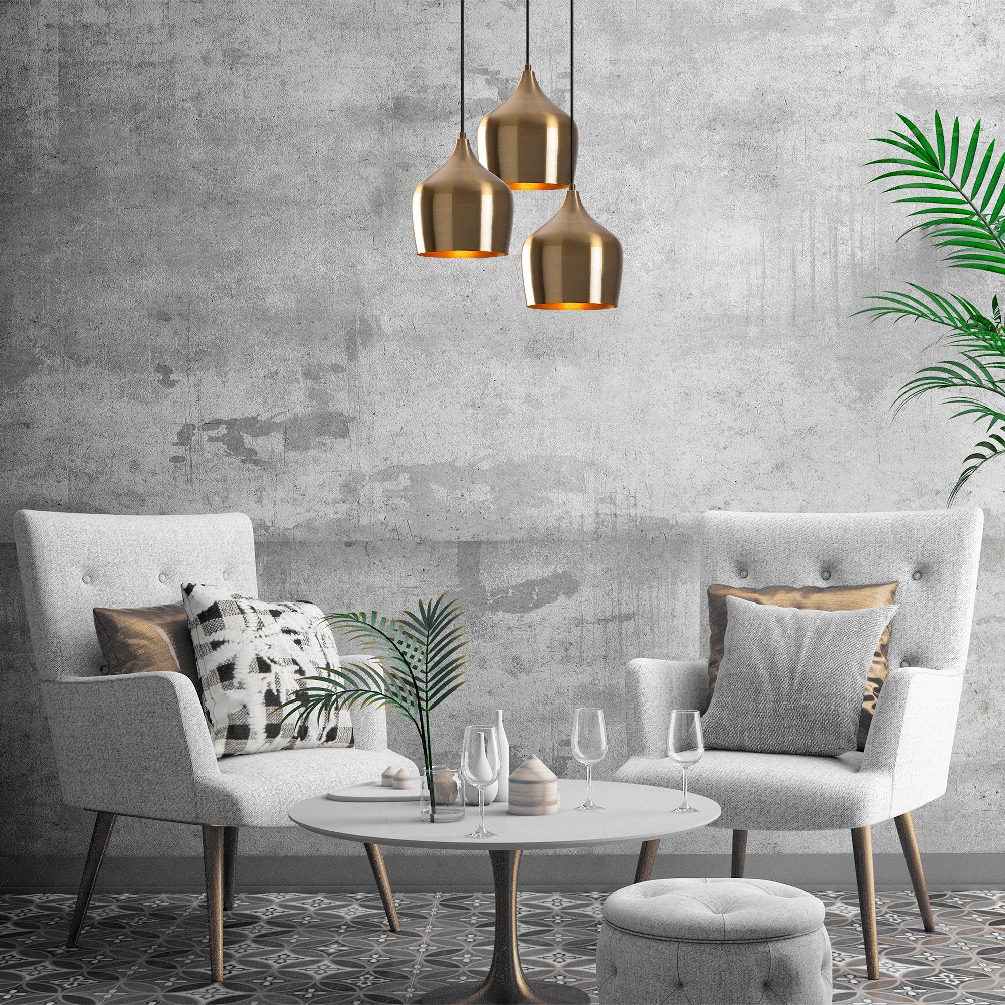 Lustre Vintage Tatum | CORPS METALLIQUE | Hauteur ajustable