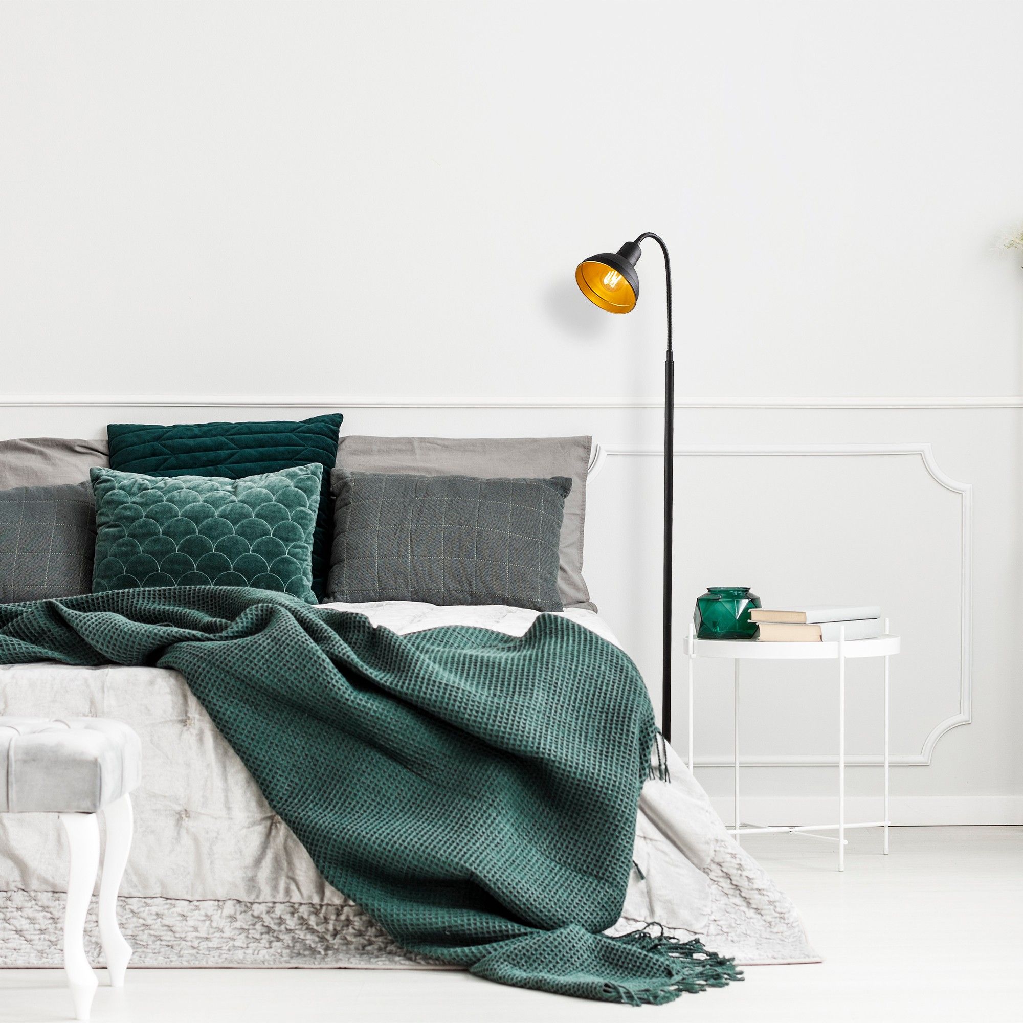 Lampadaire Tatum | Corps en métal | Or noir