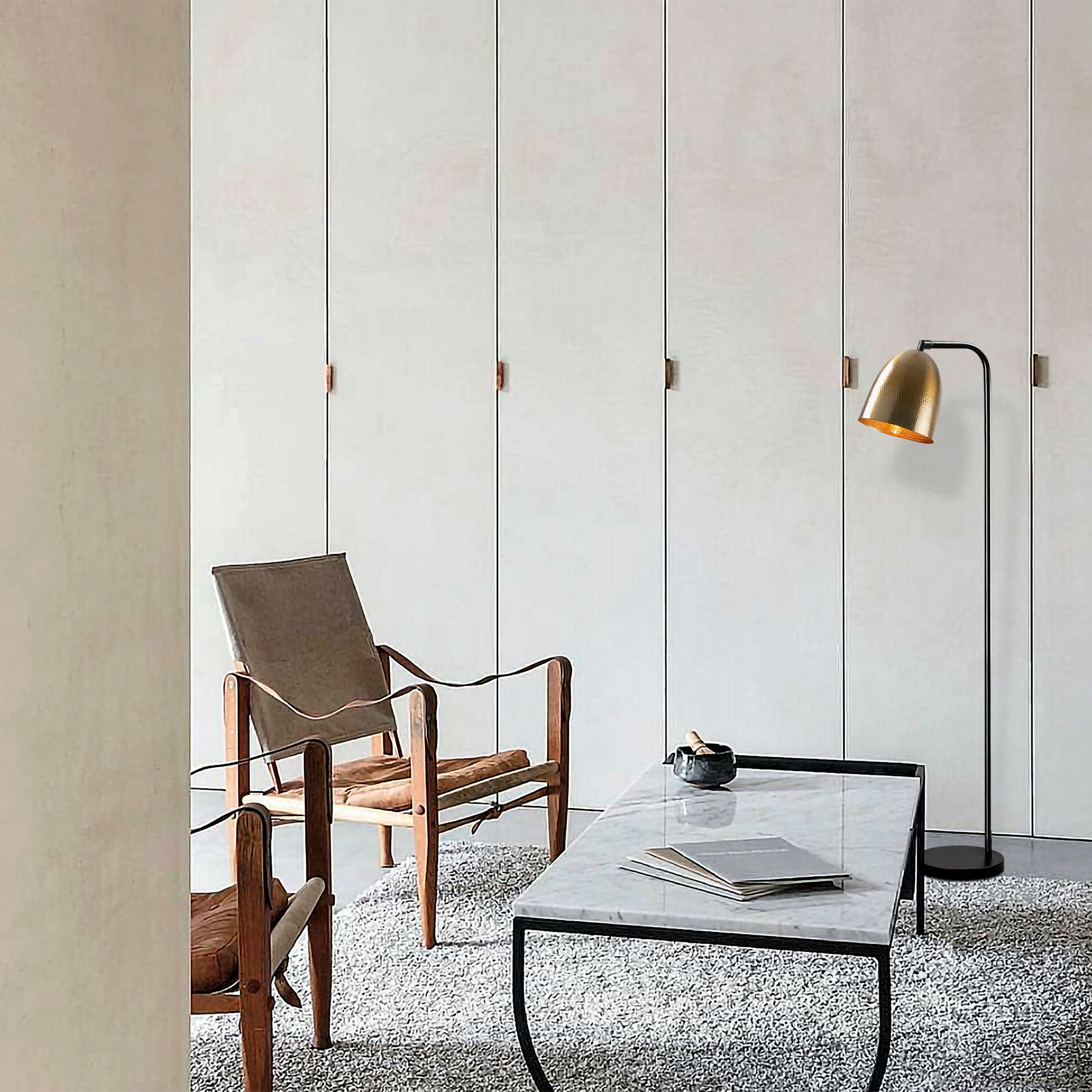 Lampadaire vintage en métal noir | Tatum | Hauteur 120cm