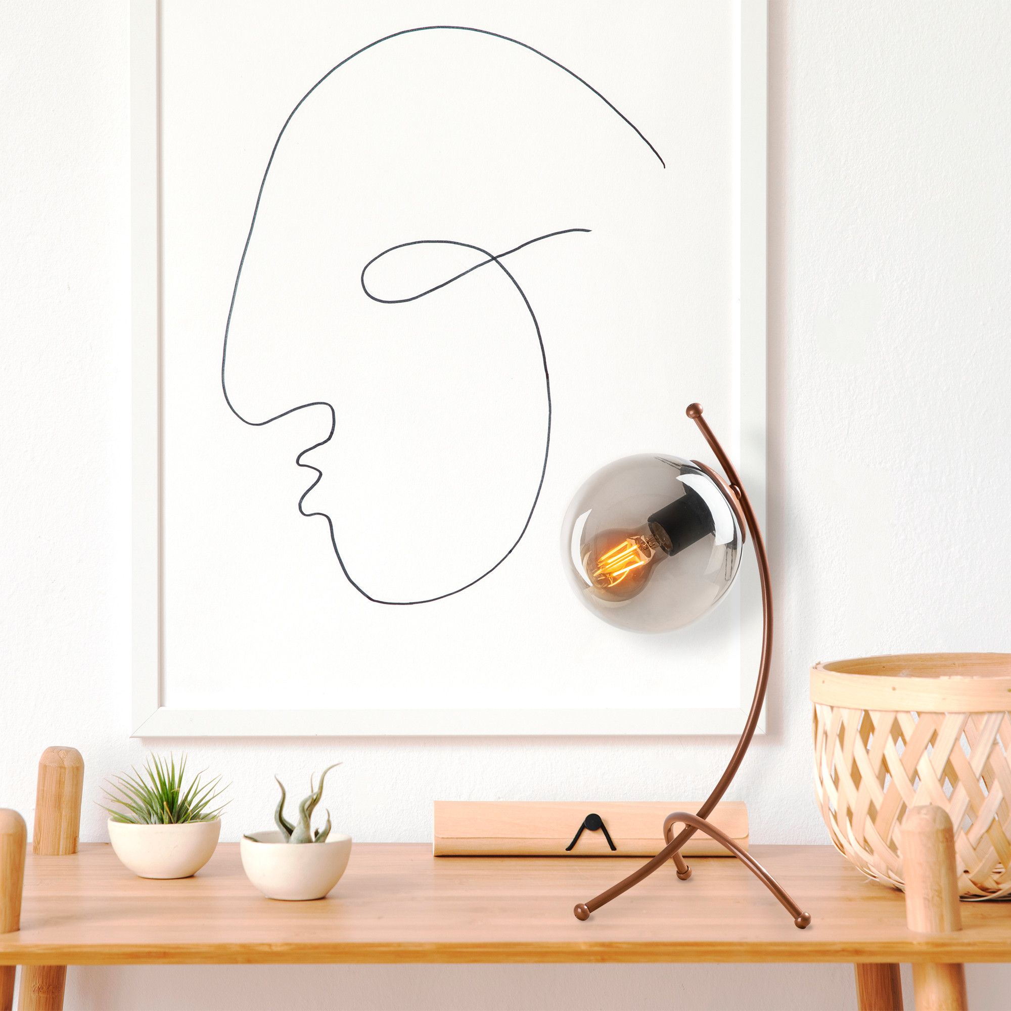 Lampe à poser en métal - Tatum - Finition cuivre