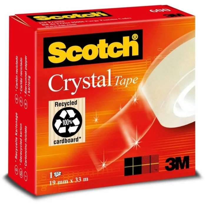 Ruban adhésif Crystal Clear 600 - 19 mm x 33 m SCOTCH