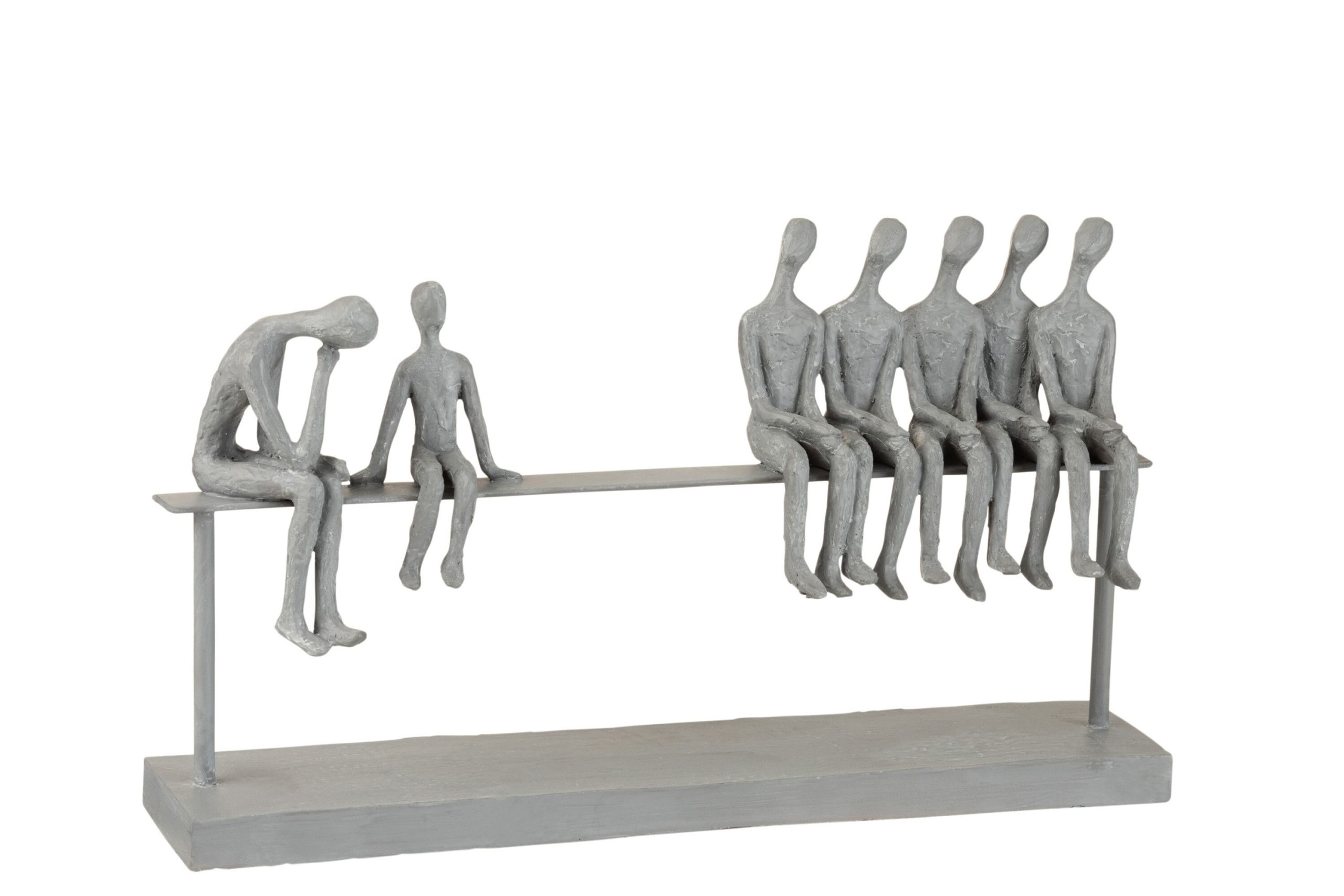 7 personnes assises + banc resine gris