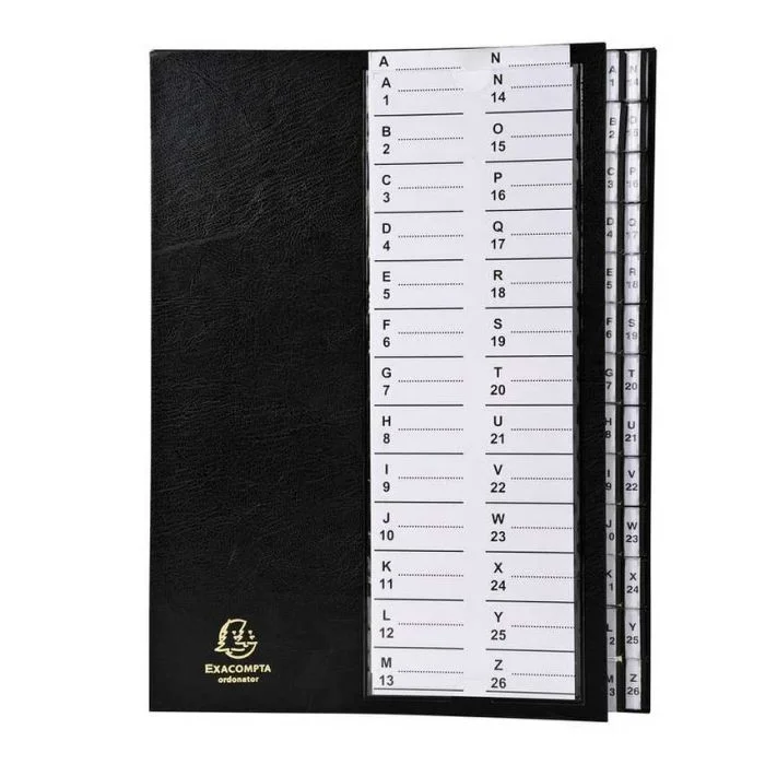 Trieur Alphanumérique - 26 compartiments - Noir EXACOMPTA