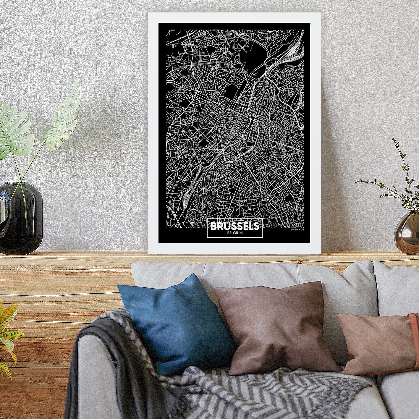 Ville Peinture sur toile | Multicolore | 35x45cm | Impression UV