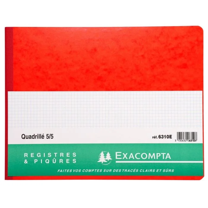 EXACOMPTA Registre 80 pages quadrillées - 250 x 320 mm
