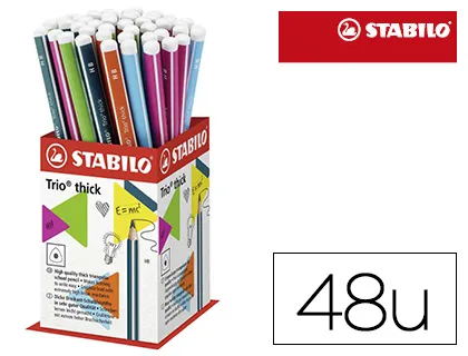 Crayon stabilo graphite trio thick hb godet 48 unités