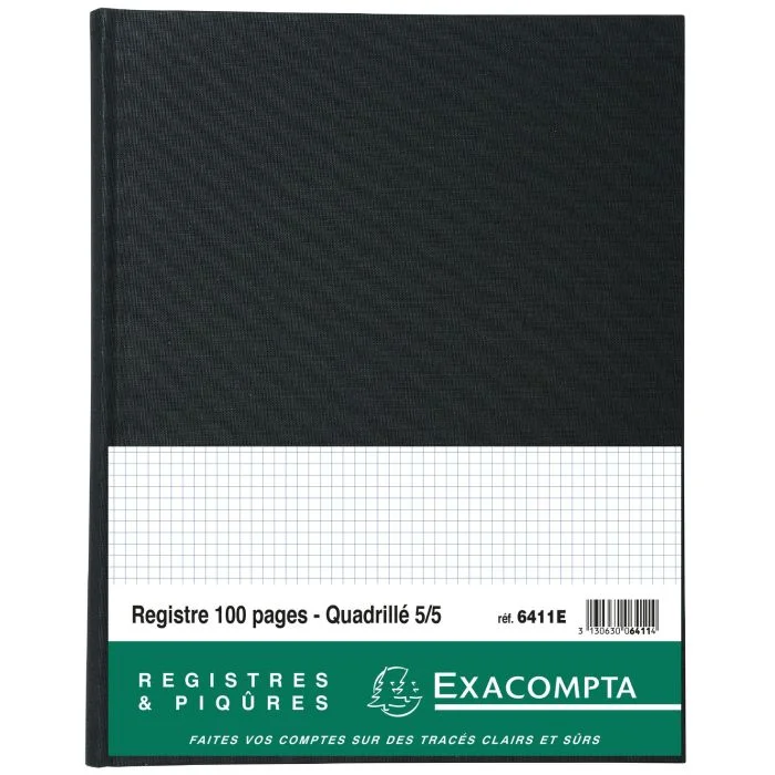 EXACOMPTA Registre 100 pages quadrillées - 320 x 250 mm