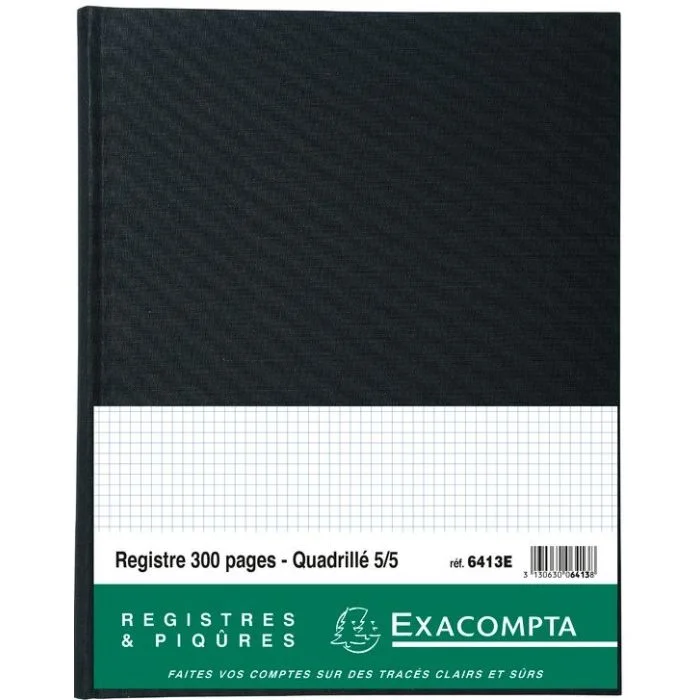EXACOMPTA Registre 300 pages quadrillées - 320 x 250 mm