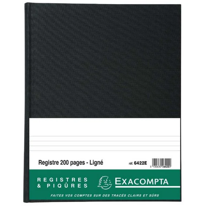 EXACOMPTA Registre 200 pages lignées - 320 x 250 mm