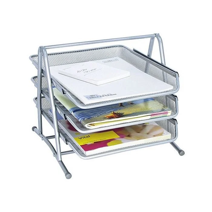 Bannette Bureau à courrier 3 niveaux - Argent WEDO Office