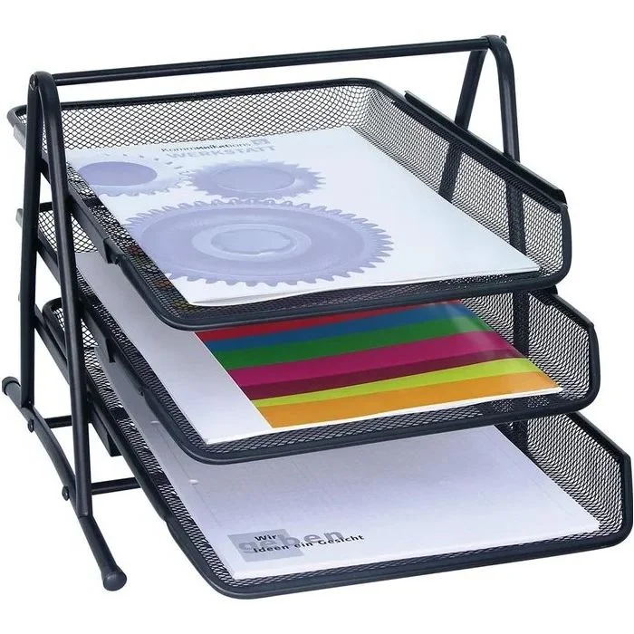 Corbeille à courrier - 3 niveaux - Noir WEDO Office