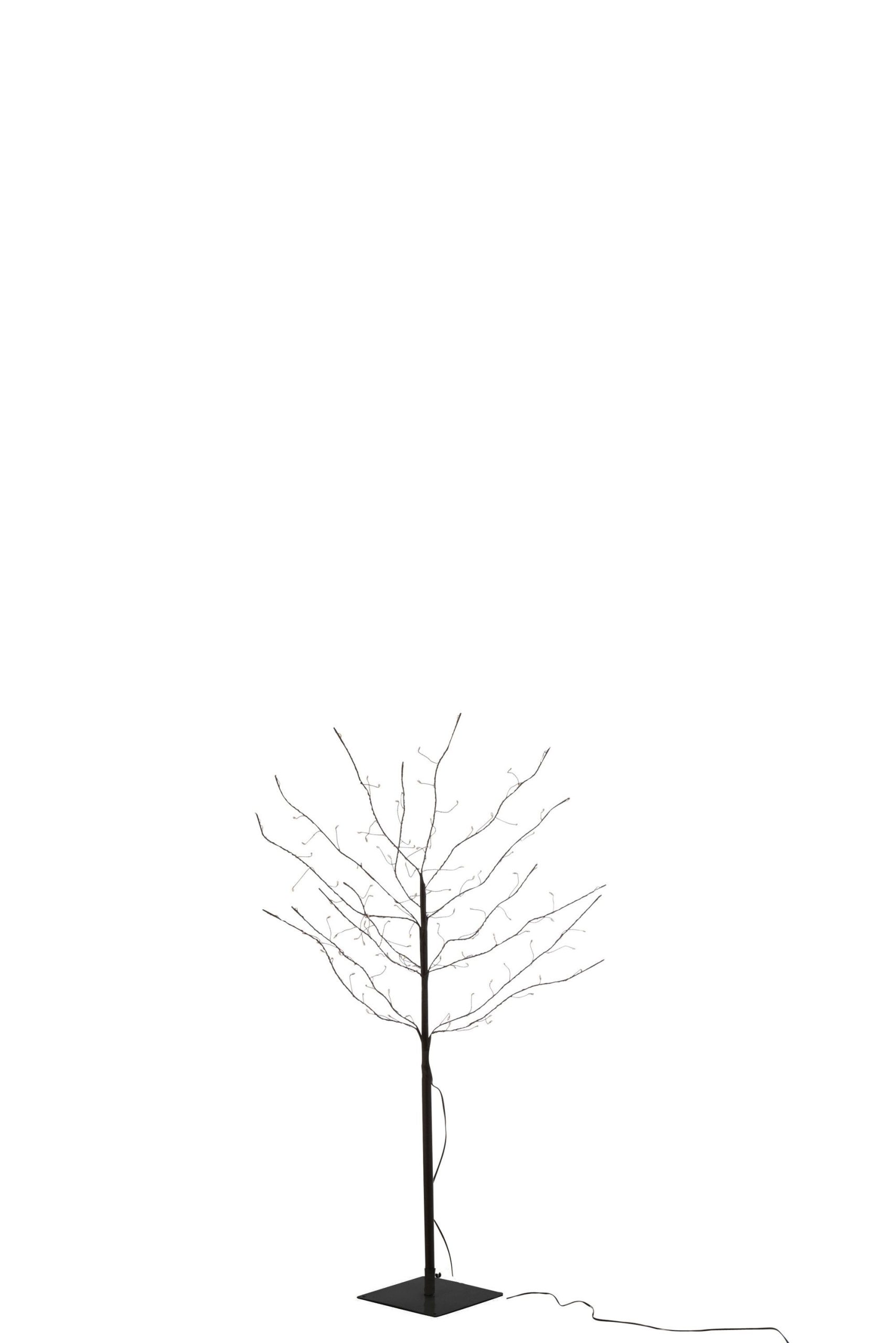 Arbre nu + led metal noir medium