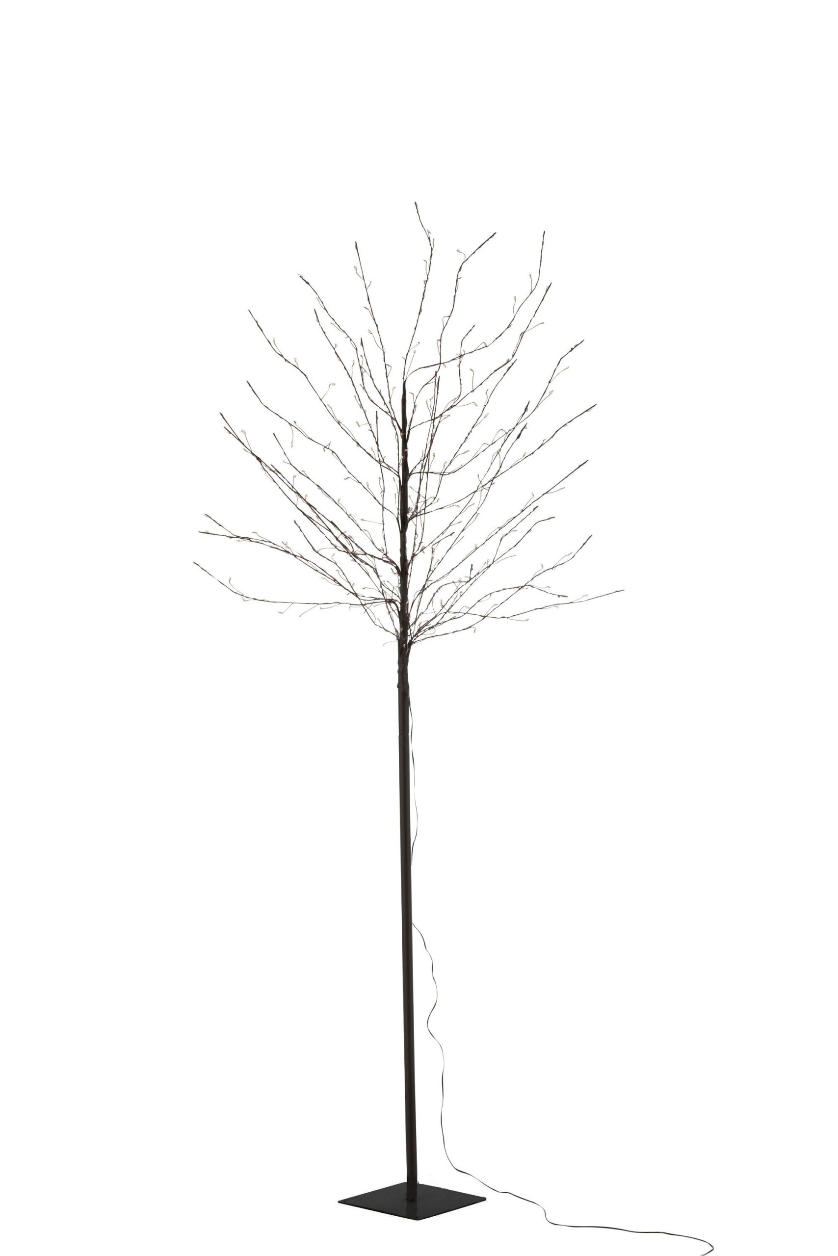 Arbre nu + led metal noir large