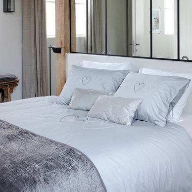 Parure de Lit Walra Love Story Gris Clair Satin