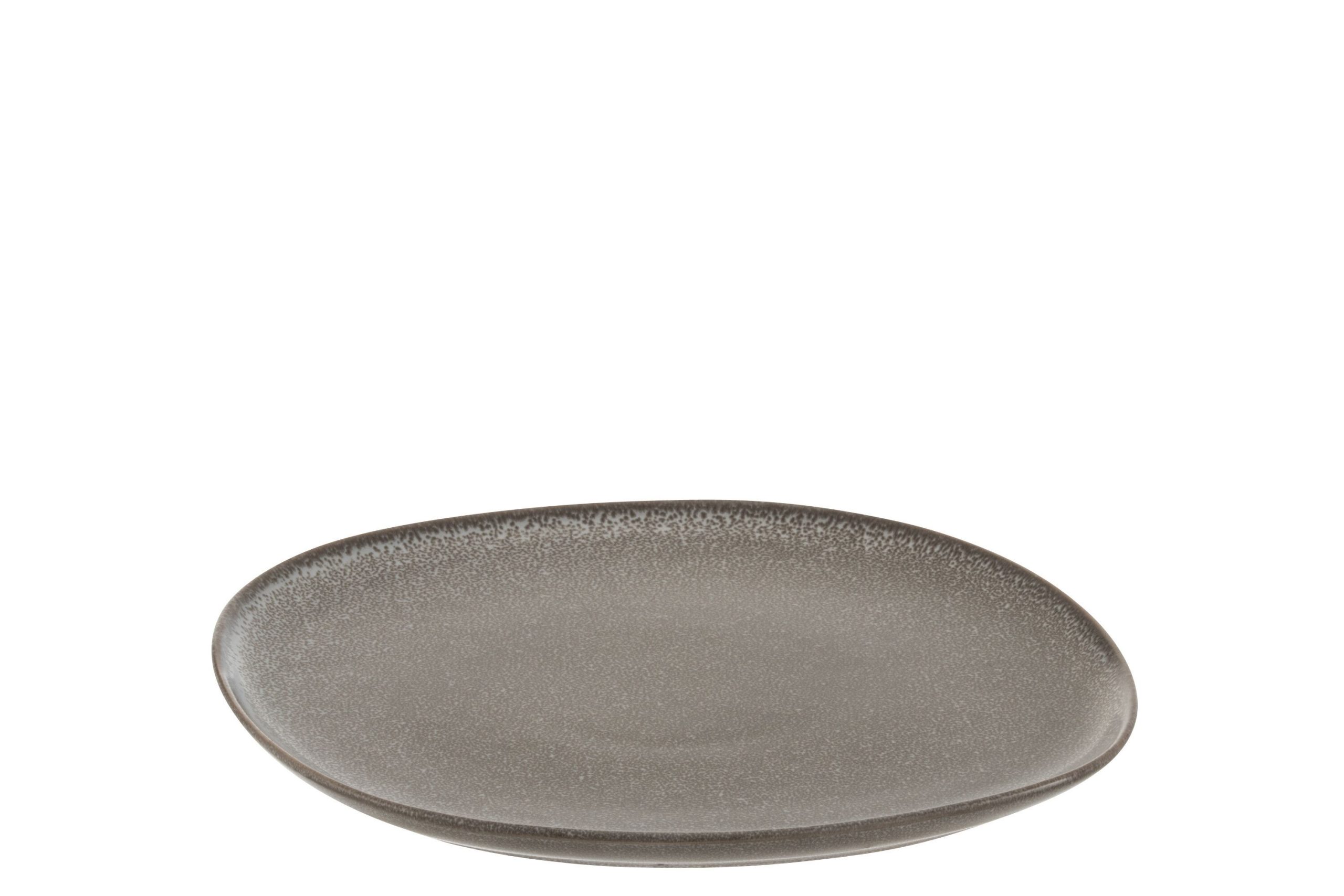 Assiette louise ceramique marron medium