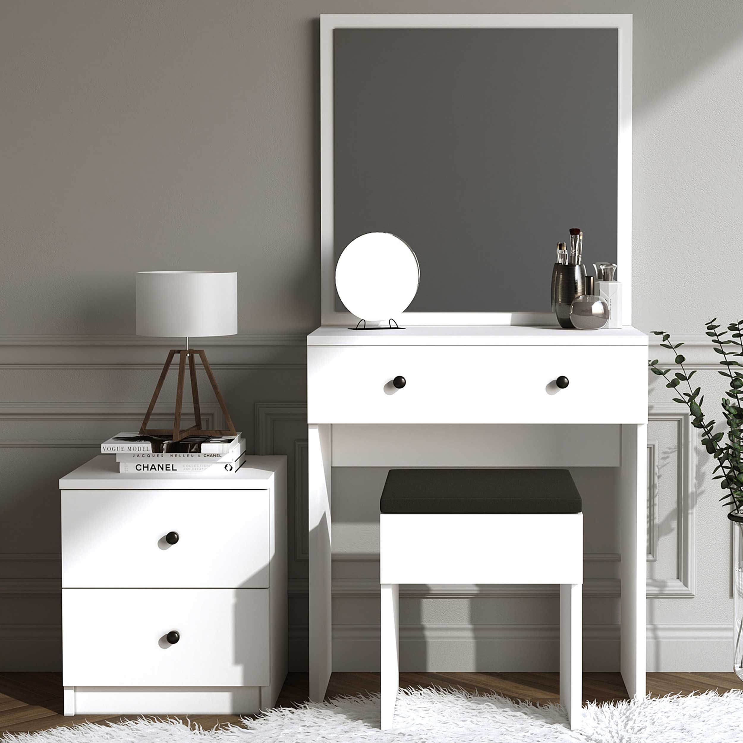 Nice Coiffeuse | 100 % MÉLAMINE | Blanc