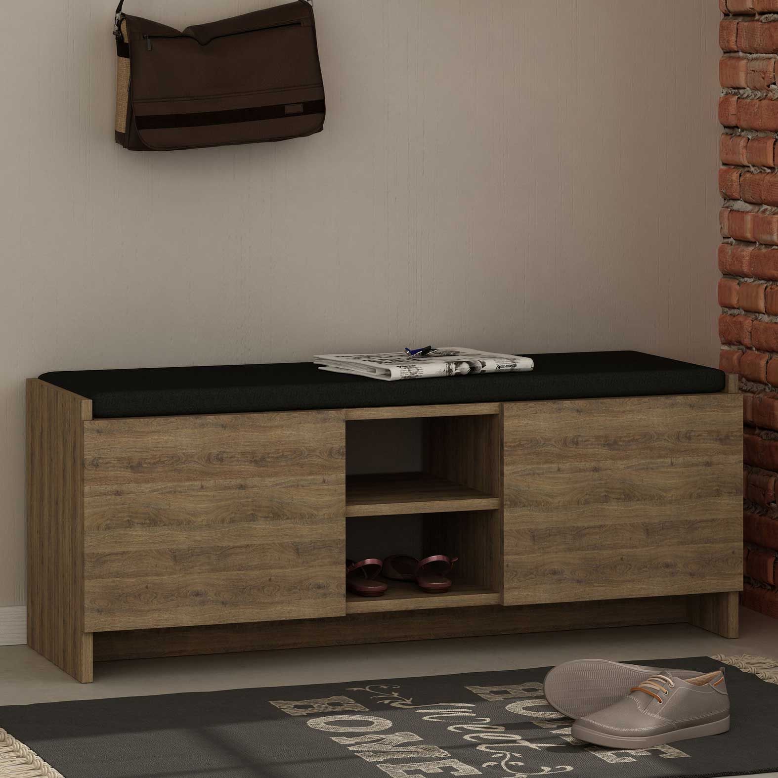 Zulla Meuble à chaussures | 100 % MÉLAMINE | Chêne foncé