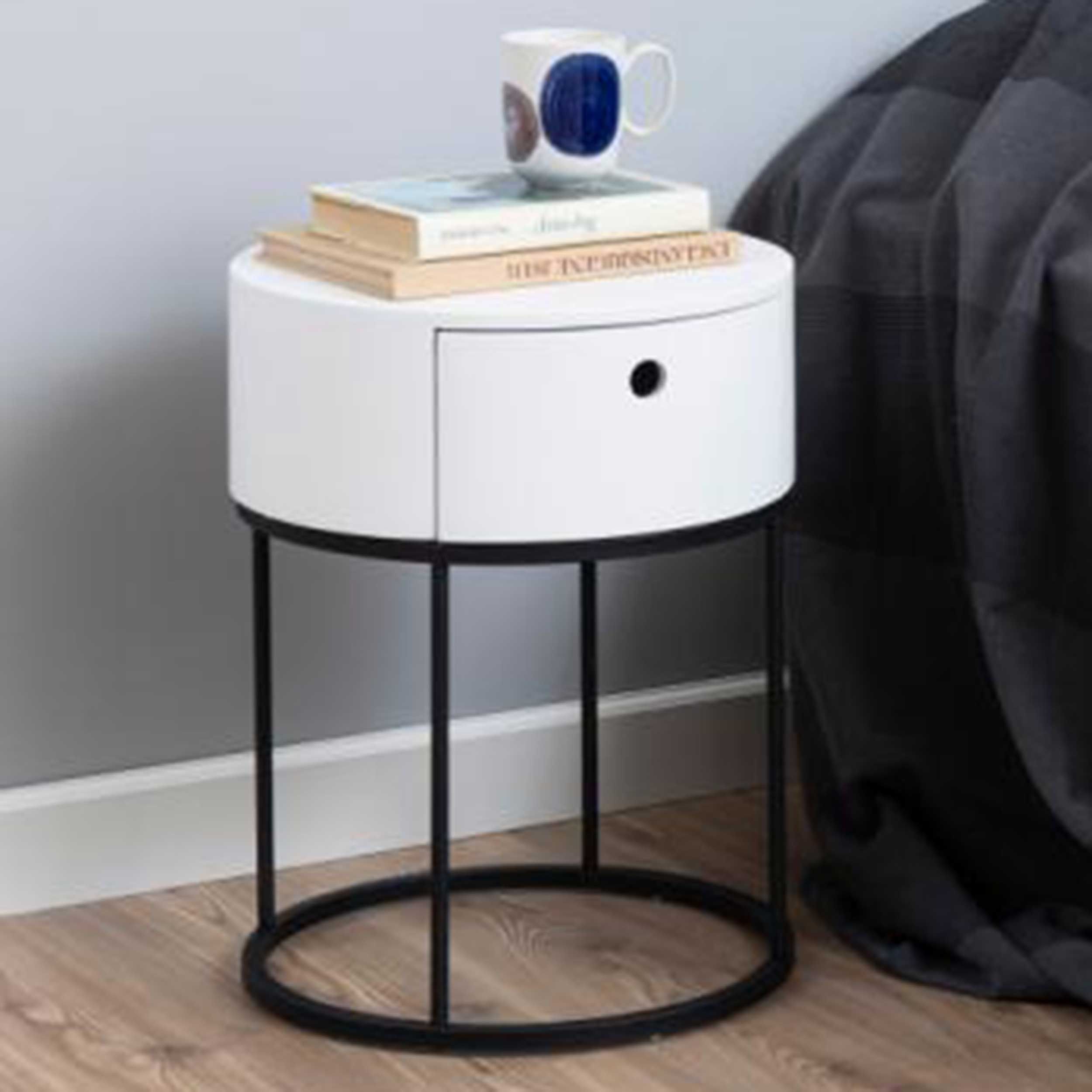 Table de chevet Polo avec tiroir - blanc