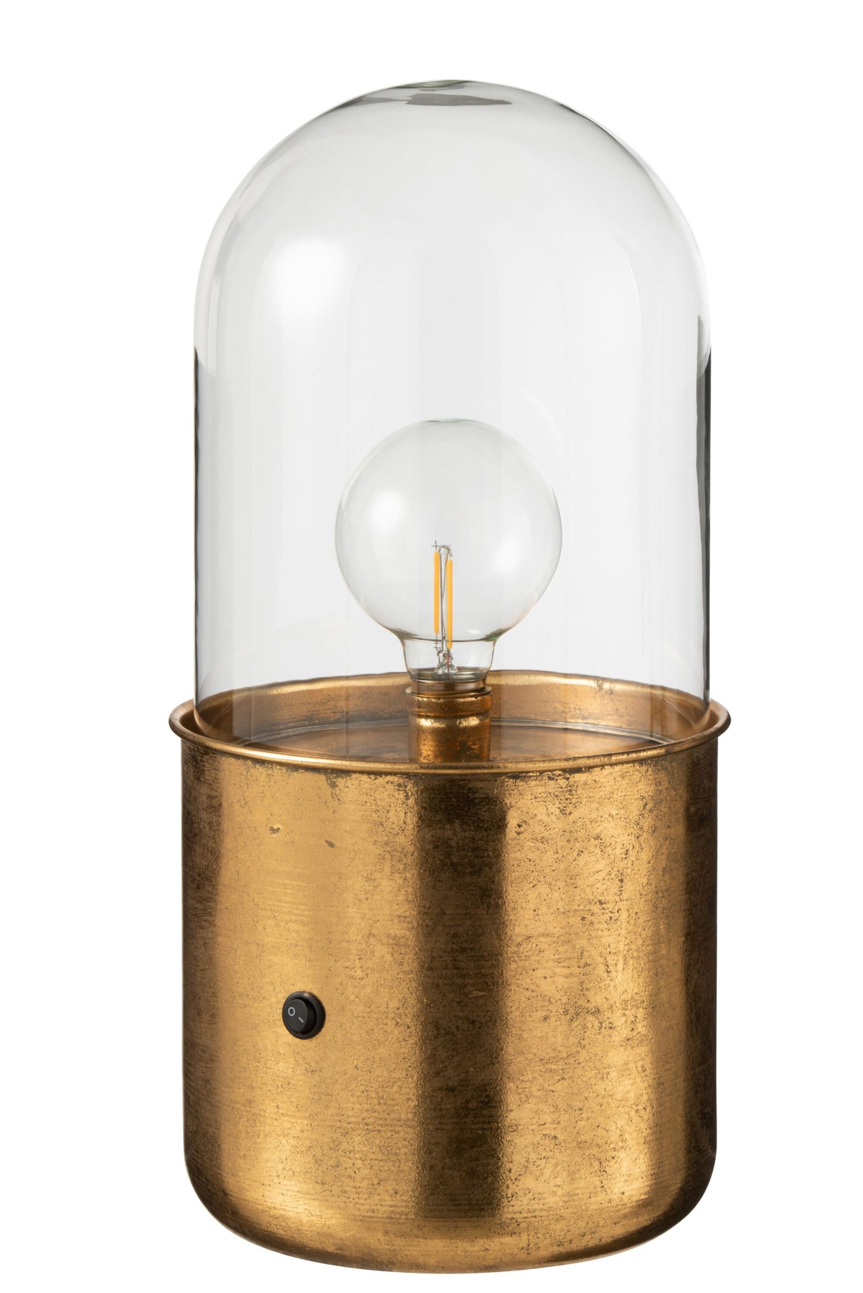 Lampe antique led verre/zinc or large