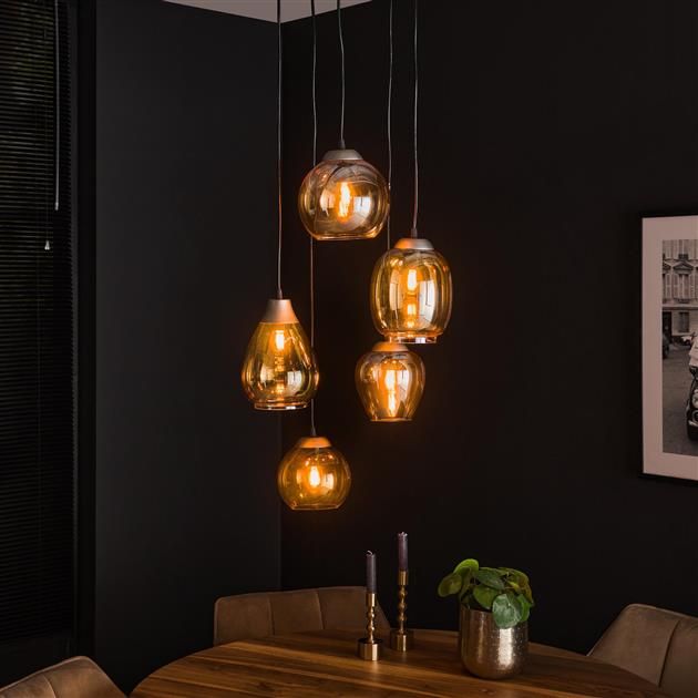 Lampe suspendue Charisma-verre ambré