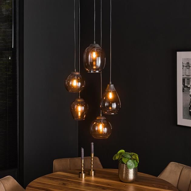 Lampe suspendue Charisma-Verre chromé